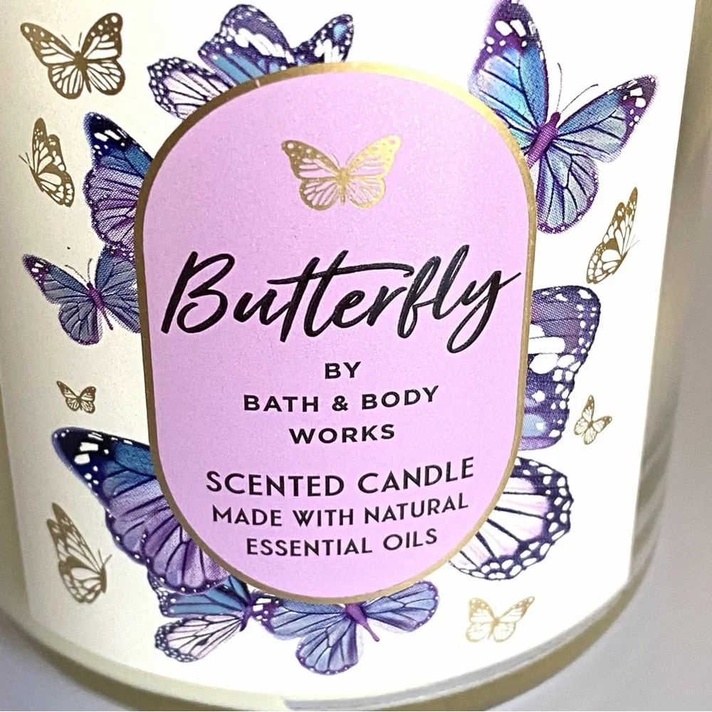 Bath & Body Works Butterfly single wick candle with lid